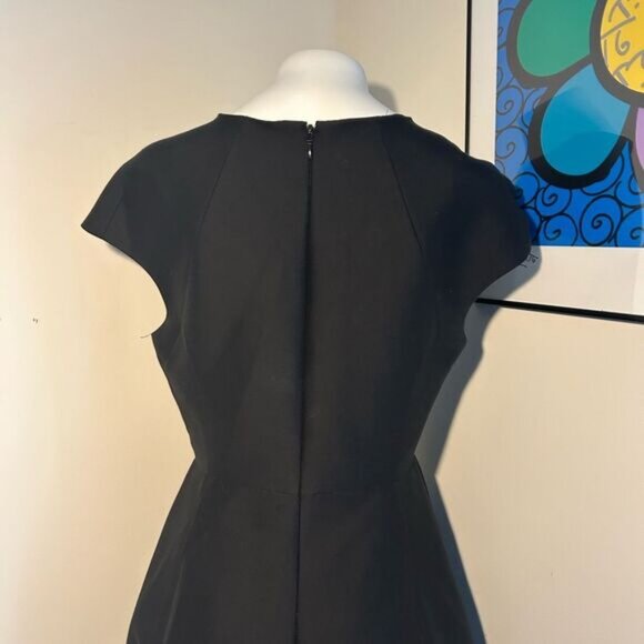 Halston Heritage Black A-line Mini Dress Size 10 - Picture 5 of 11